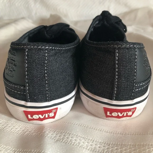 Levi's Comfort Canvas Sneakers Shoes Low Top Black Denim 51751901A Mens 9 - Picture 6 of 15